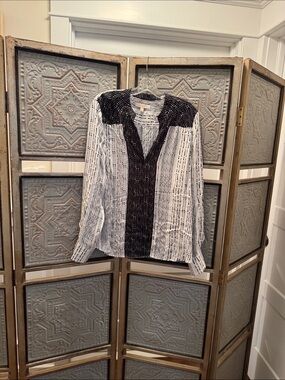 Etcetera Black and White Striped blouse